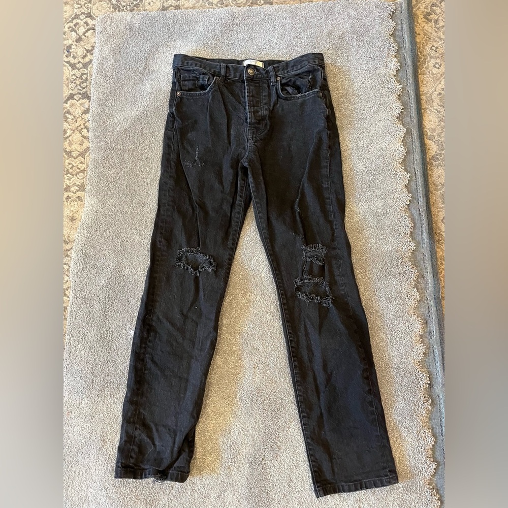 We the free black distressed jeans